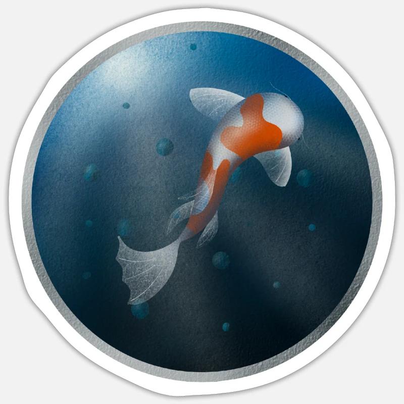 Fish under water - Sticker size S (10 x 10 cm) - white matte