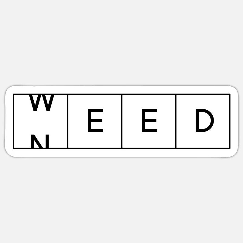 Need Weed - Sticker taille S (10 x 10 cm) - blanc mat