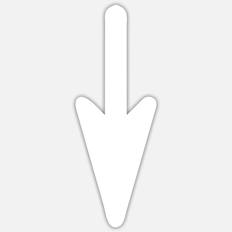 Down arrow white - Sticker size S (10 x 10 cm) - white matte