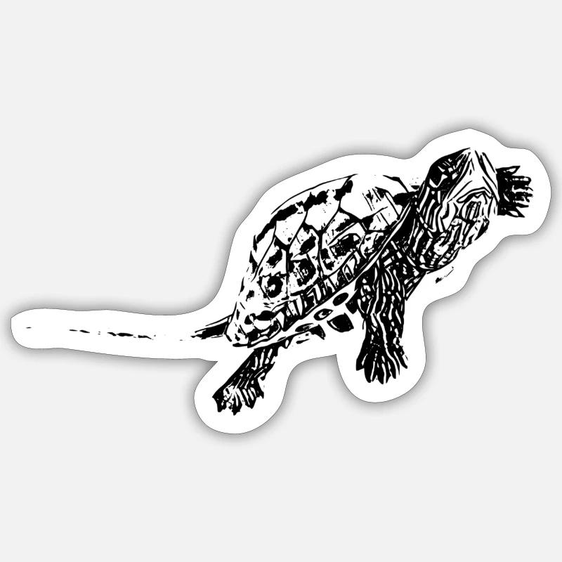 turtle - Sticker size S (10 x 10 cm) - white matte