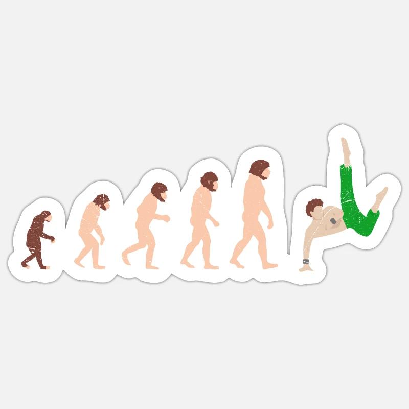 Evolution Capoeira Lustige Geschenkidee Sticker Größe S (10 x 10 cm)