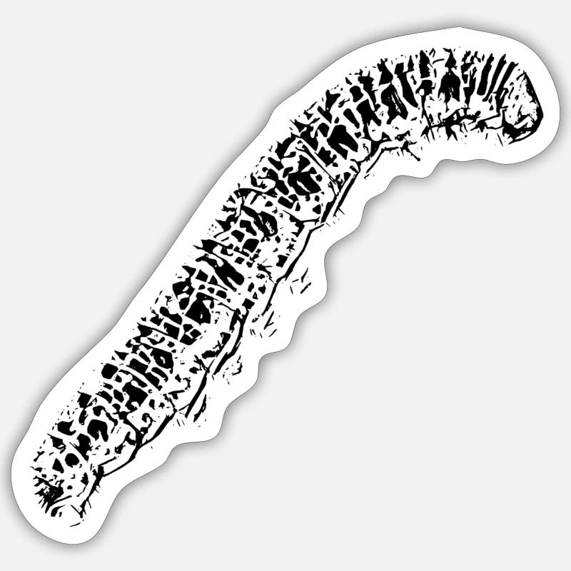chenille - Sticker taille S (10 x 10 cm) - blanc mat