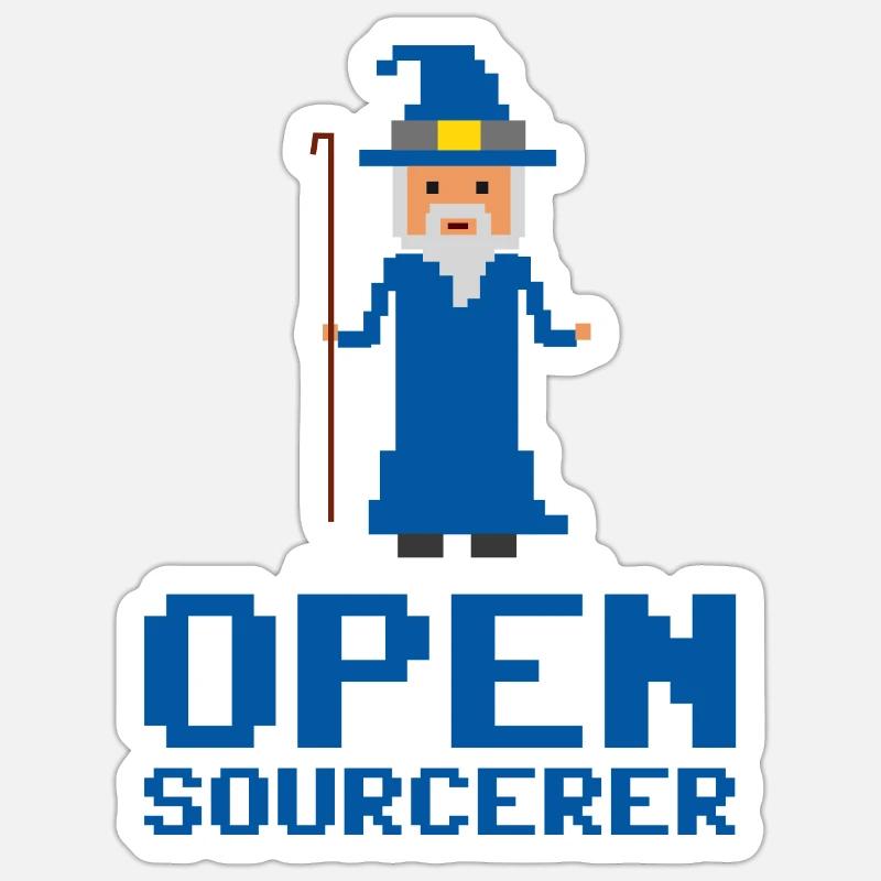 Developer Open Sourcerer Funny gift idea Sticker size S (10 x 10 cm)
