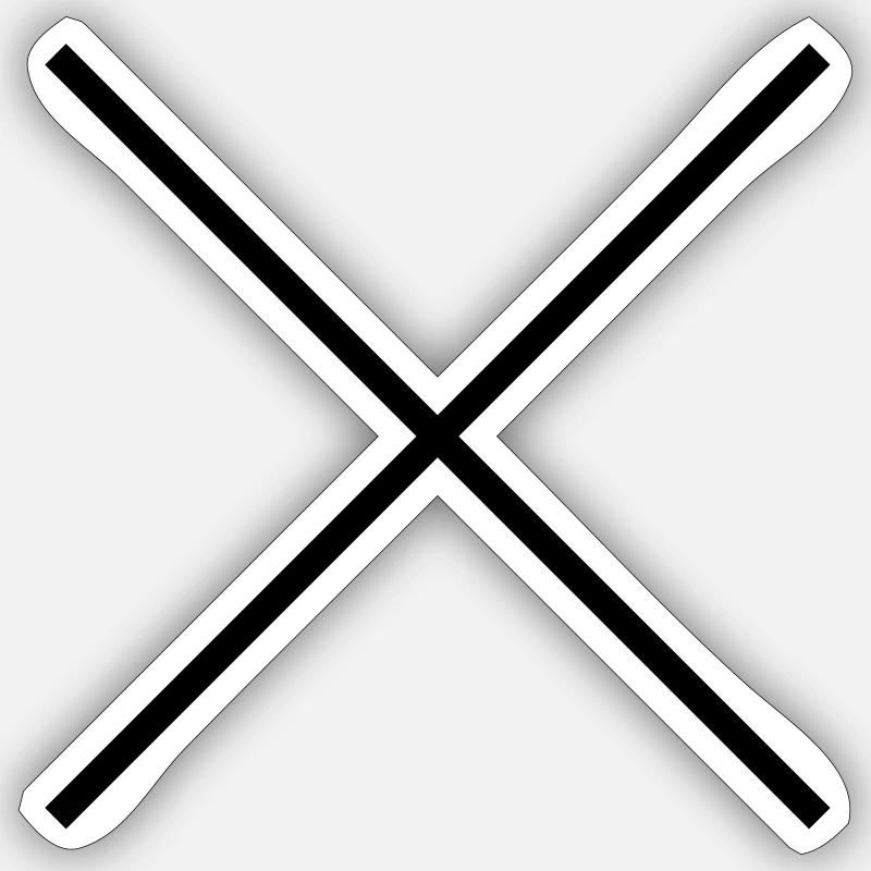 Croix - Sticker taille S (10 x 10 cm) - blanc mat