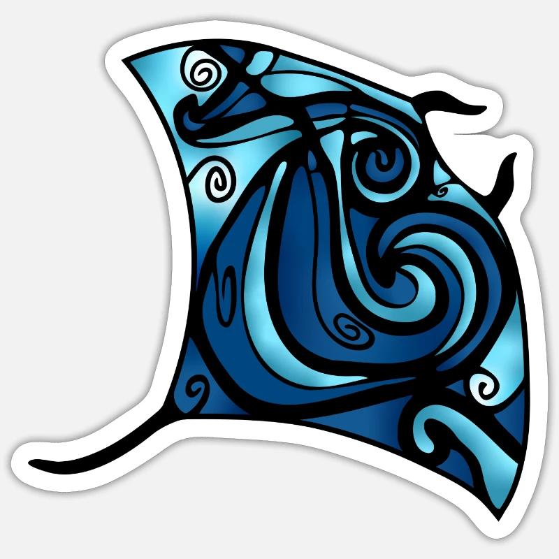 Bunter Rochen - Sticker Größe S (10 x 10 cm) - Mattweiß