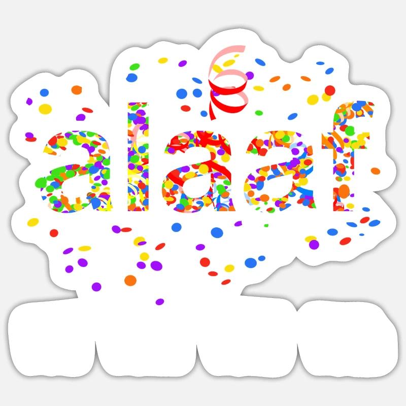 Alaaf You Yeah Yeah Yeah Karneval Konfetti Kostüm - Sticker Größe S (10 x 10 cm) - Mattweiß