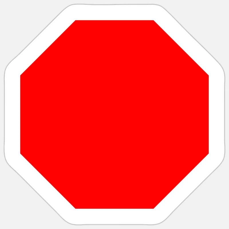 Stopschild Vorlage + DEIN TEXT - Sticker Größe S (10 x 10 cm) - Mattweiß