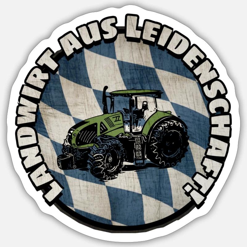Un fermier passionné - Sticker taille S (10 x 10 cm) - blanc mat