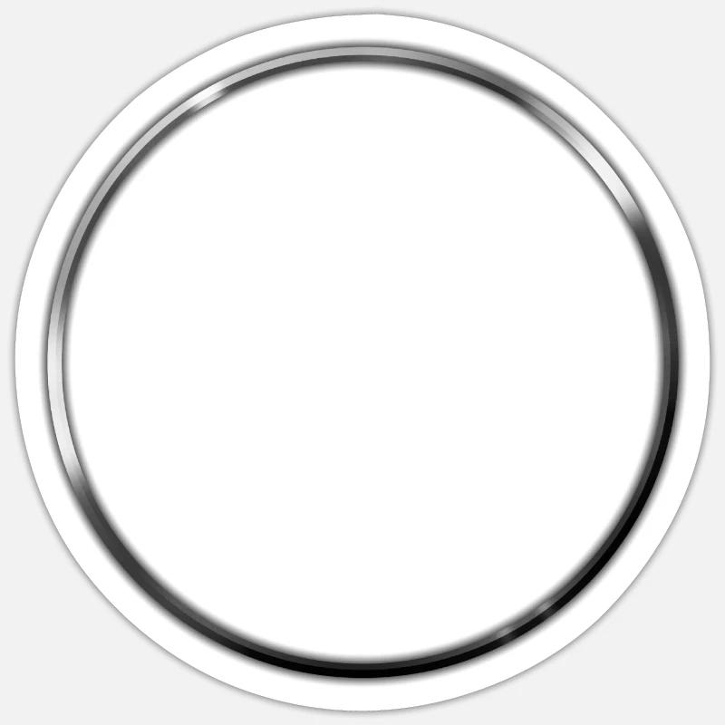 RING 3D METALLIC - Sticker Größe S (10 x 10 cm) - Mattweiß
