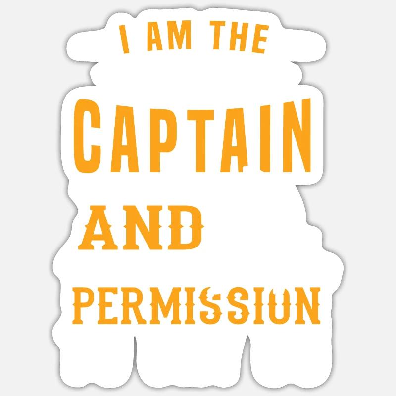 Tshirt de capitaine de bateau de conception "Je Sticker taille S (10 x 10 cm)