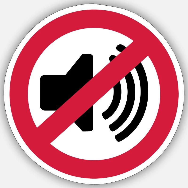 Musik Verbot - Sticker Größe S (10 x 10 cm) - Mattweiß