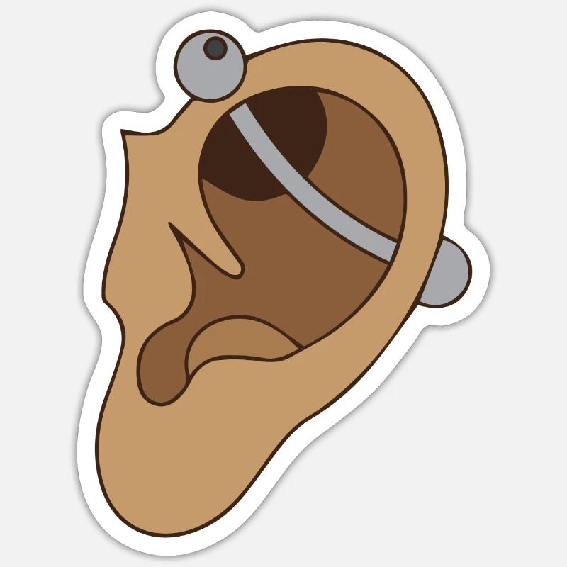 Piercing d'oreille - piercing Sticker taille S (10 x 10 cm)