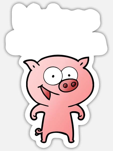KLEINES SCHWEIN - Sticker Größe S (10 x 10 cm) - Mattweiß
