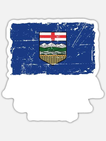 Alberta - Flagge - Fahne - Kanada - Vintage - Sticker Größe S (10 x 10 cm) - Mattweiß