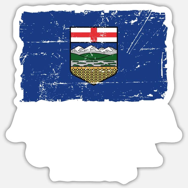 Alberta - Drapeau - Drapeau - Canada - Vintage Sticker taille S (10 x 10 cm)
