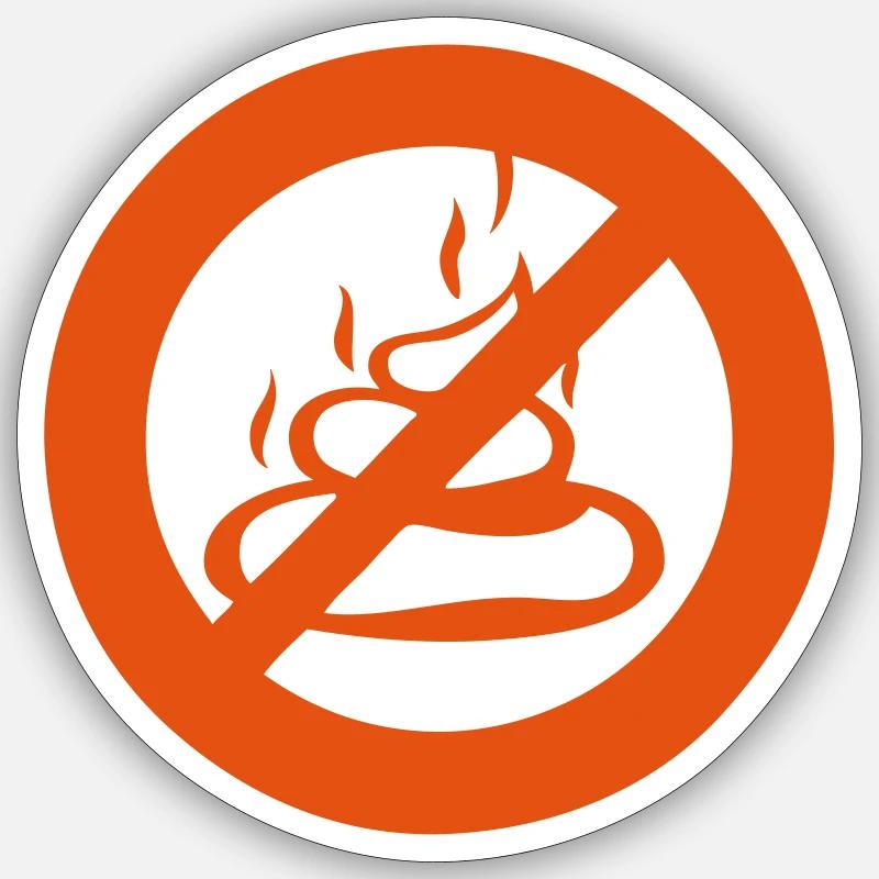 panneau interdit panneau chier caca merde bouse Sticker taille S (10 x 10 cm)