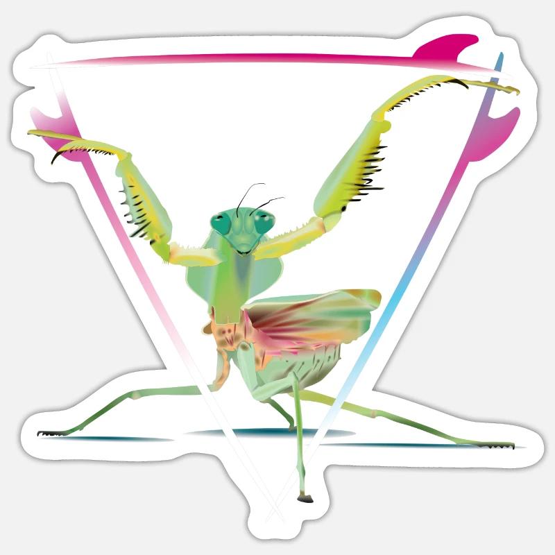 Mantis - Sticker size S (10 x 10 cm) - white matte