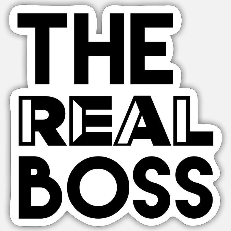 La conception du couple REAL BOSS - Sticker taille S (10 x 10 cm) - blanc mat