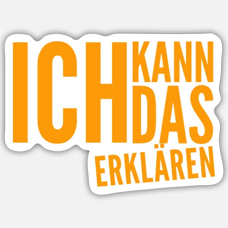 Erklärbär - Sticker Größe S (10 x 10 cm) - Mattweiß