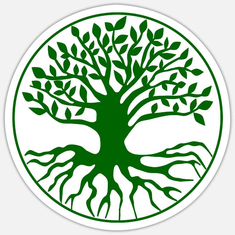 Baum Lebensbaum - Sticker Größe S (10 x 10 cm) - Mattweiß