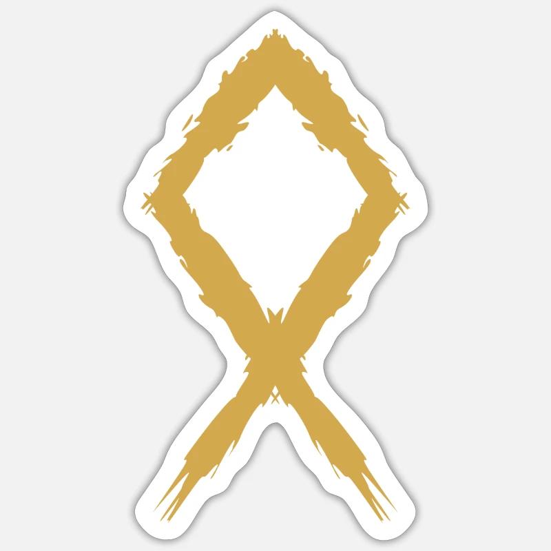 Symbole de rune d'Othila - Sticker taille S (10 x 10 cm) - blanc mat