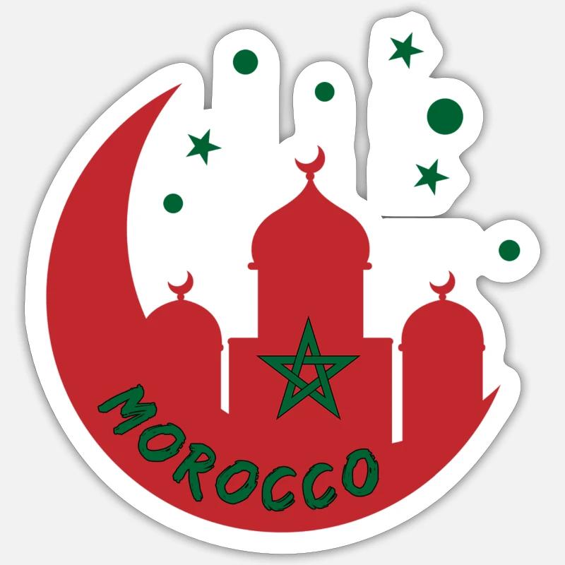 Conception de la mosquée du Maroc - Sticker taille S (10 x 10 cm) - blanc mat