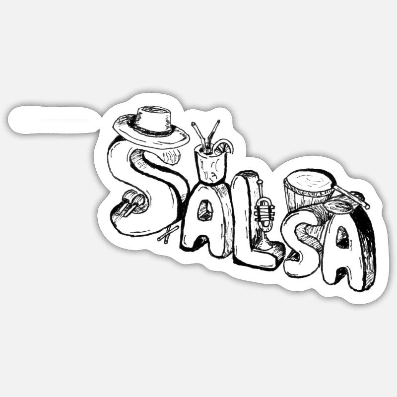 Salsa - Sticker Größe S (10 x 10 cm) - Mattweiß