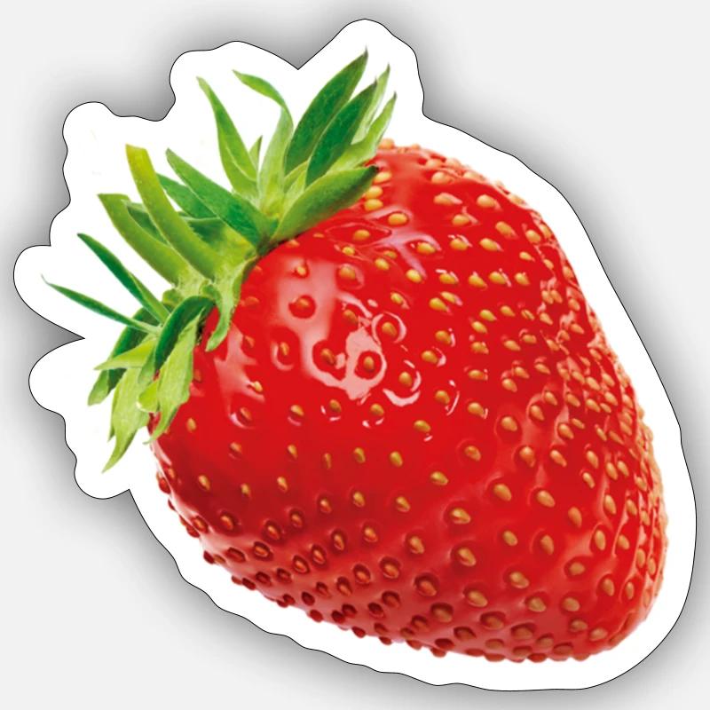 Fraise - Sticker taille S (10 x 10 cm) - blanc mat