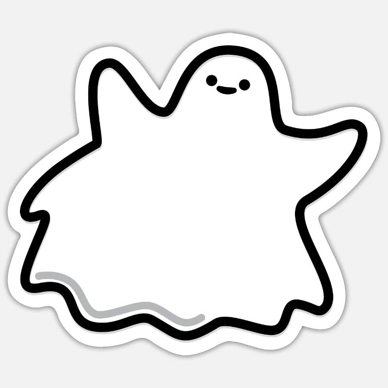 Fantôme - Sticker taille S (10 x 10 cm) - blanc mat