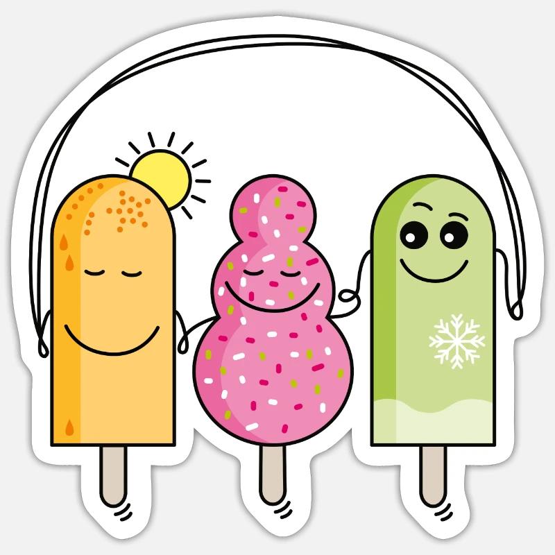 Glace - Sticker taille S (10 x 10 cm) - blanc mat