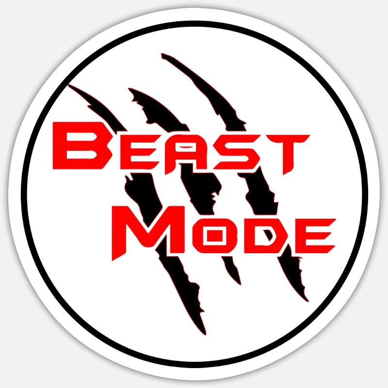 Beast Mode - Sticker Größe S (10 x 10 cm) - Mattweiß