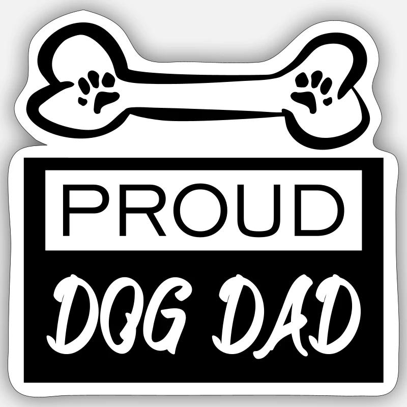 Stolzer Hunde Vater Sticker Größe S (10 x 10 cm)