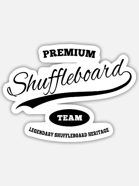 Premium Shuffleboard Team - Sticker Größe S (10 x 10 cm) - Mattweiß