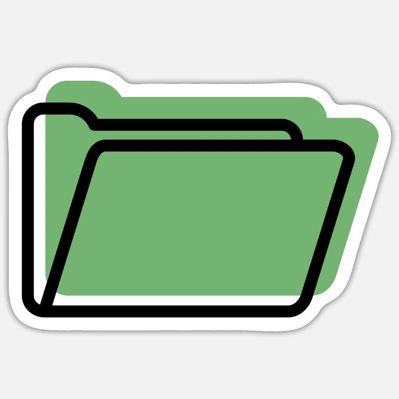 Style de ligne de dossier vert - Sticker taille S (10 x 10 cm) - blanc mat