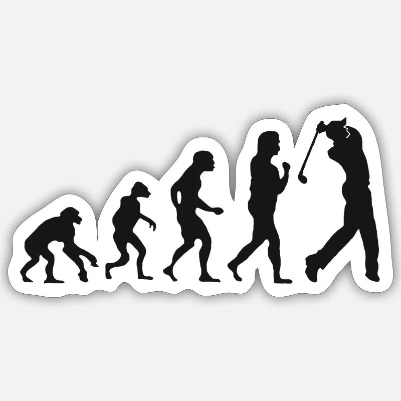Golfeur évolution golfeur golf évolution - Sticker taille S (10 x 10 cm) - blanc mat