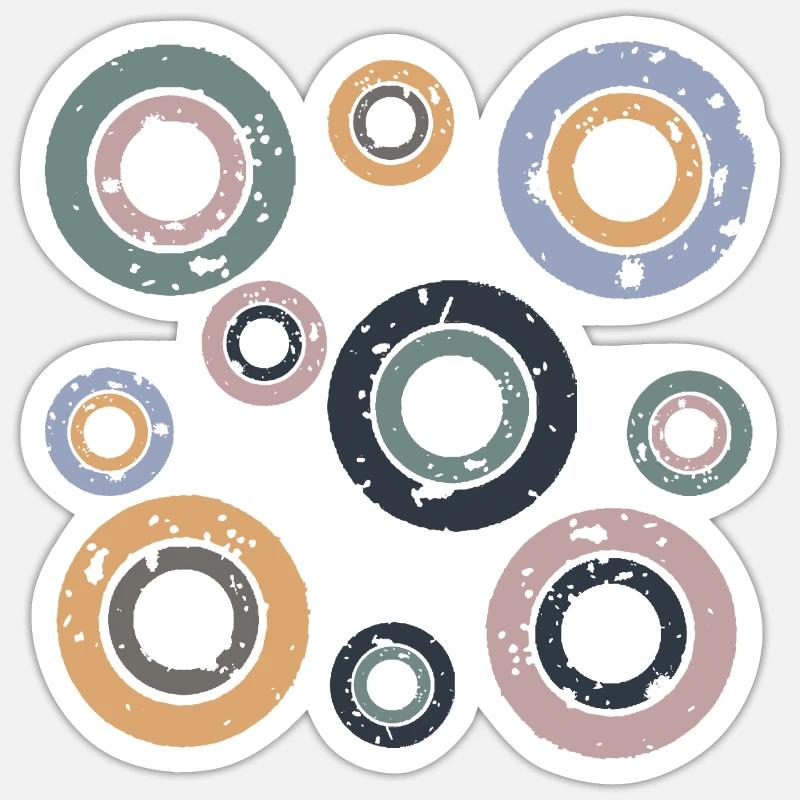 Circles retro - Sticker size S (10 x 10 cm) - white matte
