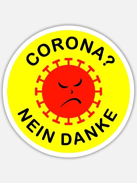 CORONA? NEIN DANKE - Sticker Größe S (10 x 10 cm) - Mattweiß