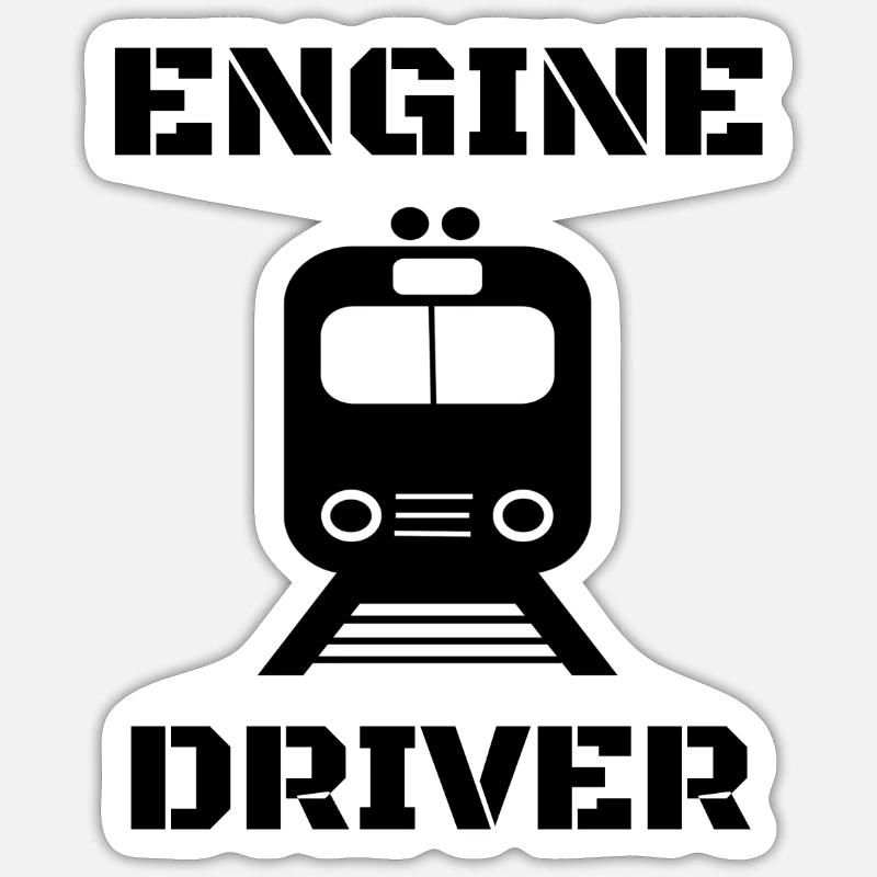 Engine driver - Sticker size S (10 x 10 cm) - white matte