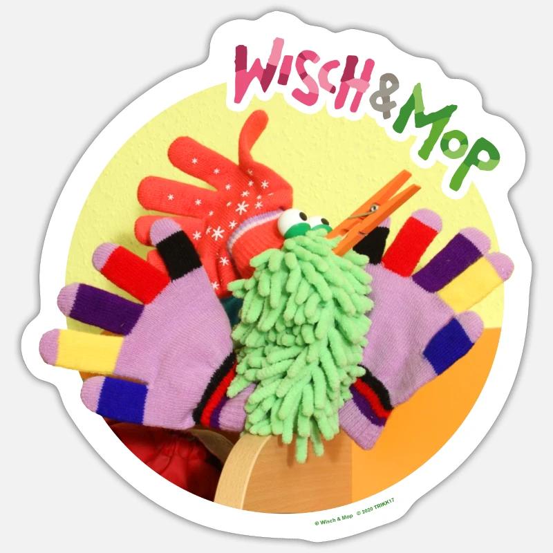 Handschuh-Hahn - Sticker Größe S (10 x 10 cm) - Mattweiß