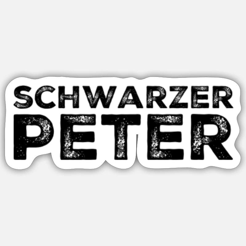 Schwarzer Peter - Sticker Größe S (10 x 10 cm) - Mattweiß