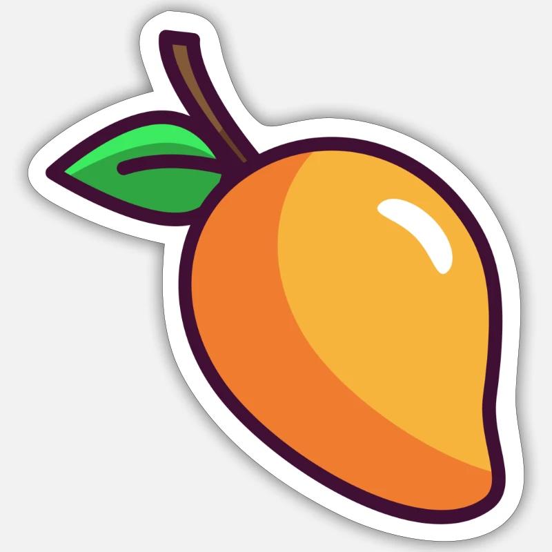 Mango - Sticker Größe S (10 x 10 cm) - Mattweiß