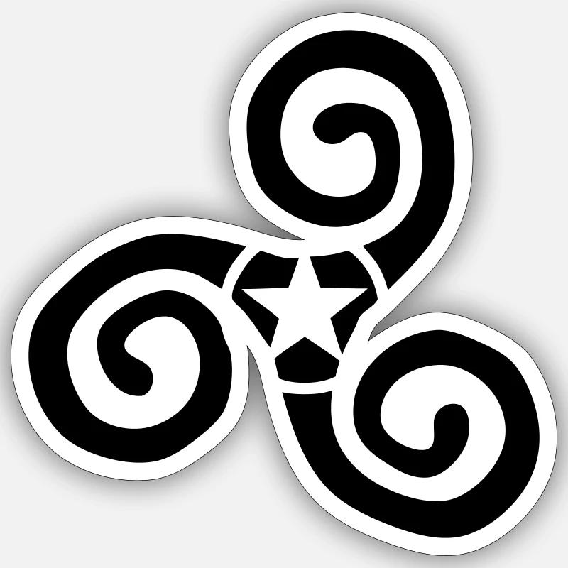 triskele logo Brittany etoile - Sticker size S (10 x 10 cm) - white matte