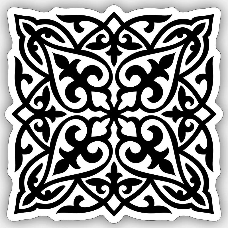 weibliche Dekoration - Sticker Größe S (10 x 10 cm) - Mattweiß