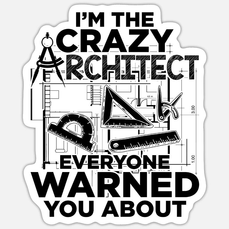 Architect Profession | Architects architecture gift - Sticker size S (10 x 10 cm) - white matte