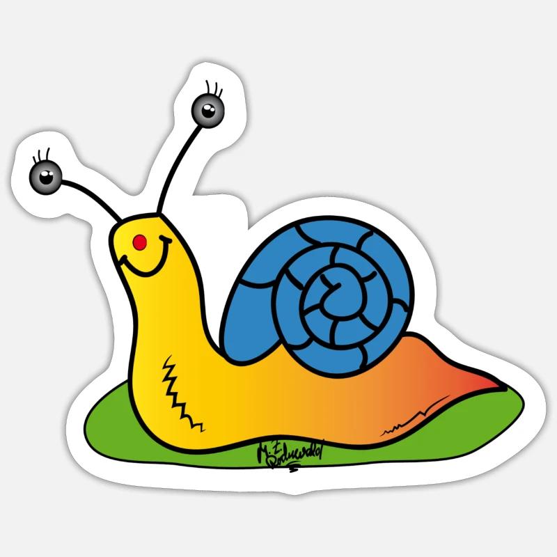 Escargot - Sticker taille S (10 x 10 cm) - blanc mat