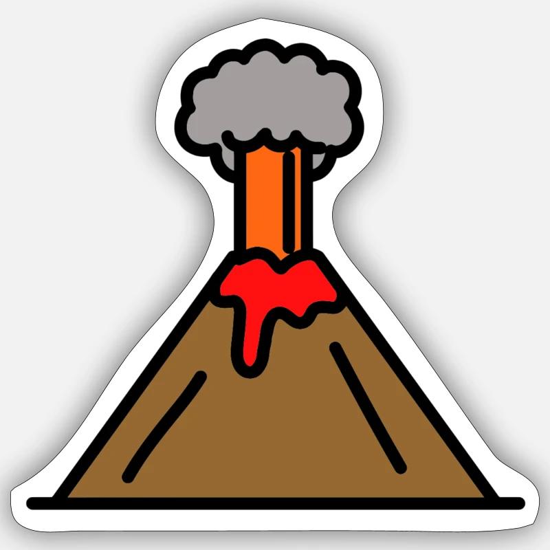Volcan - Sticker taille S (10 x 10 cm) - blanc mat