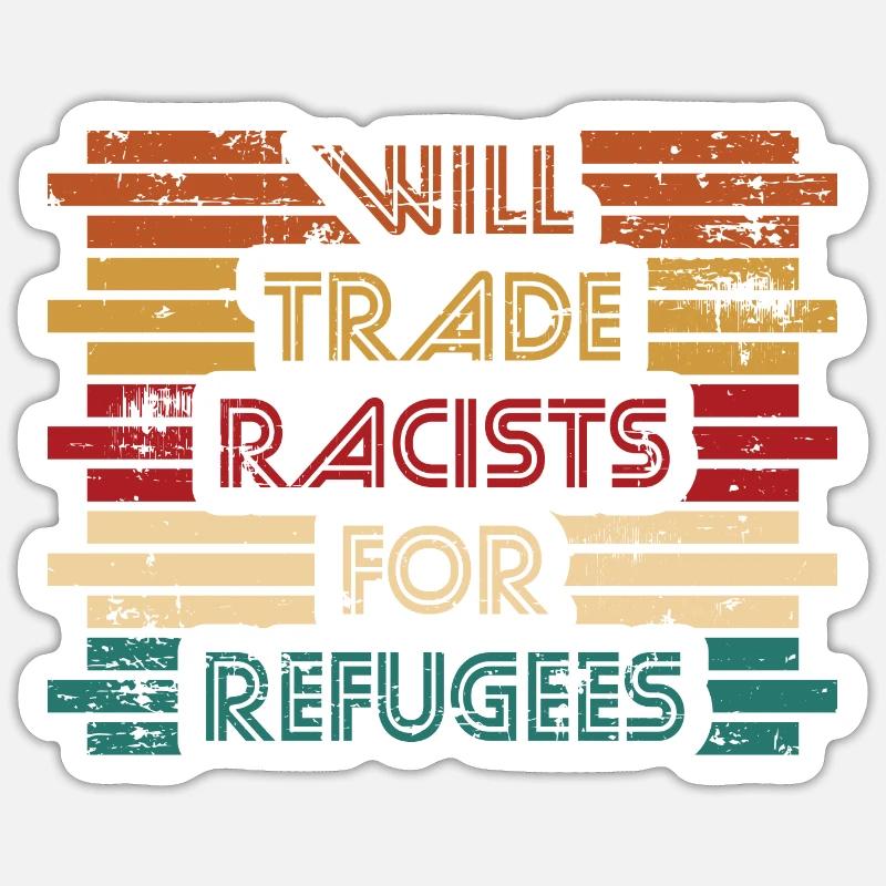 Les commerçants échangerontils des réfugiés? Les Sticker taille S (10 x 10 cm)