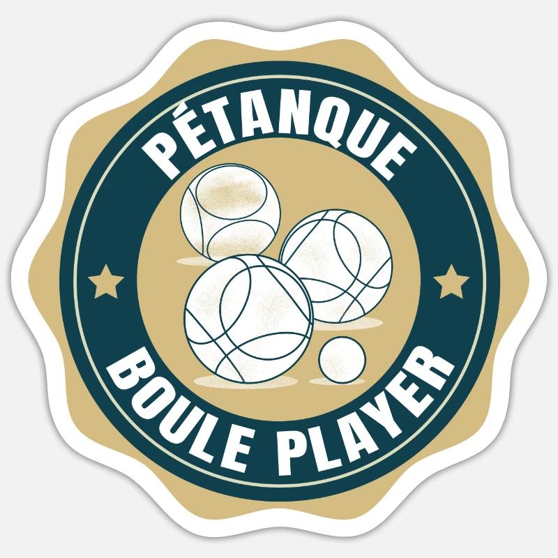 Petanque Boule Player Boule ball Boule spiller - Sticker størrelse S (10 x 10 cm) - mat hvid