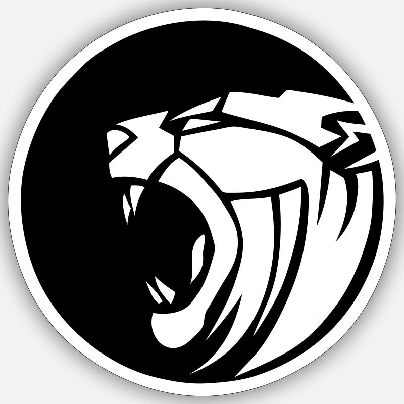 panthere logo circle - Sticker size S (10 x 10 cm) - white matte