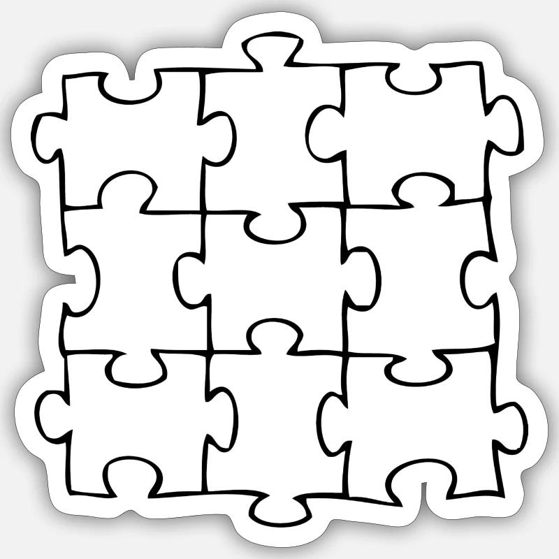 Puzzle - Sticker Größe S (10 x 10 cm) - Mattweiß
